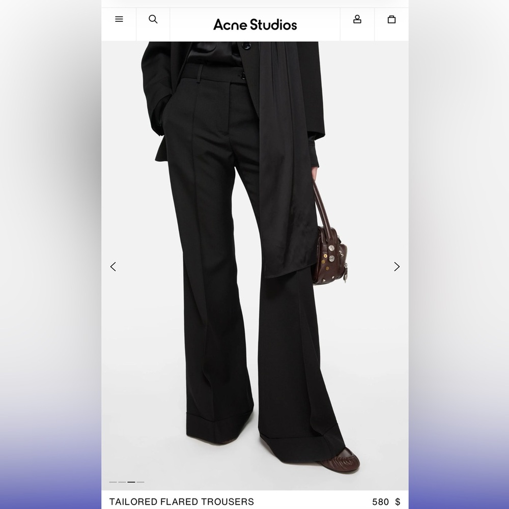 Acne Studios Black Trouser Flared